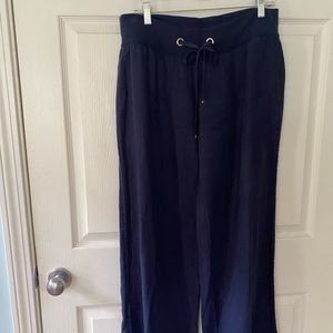 Lilly Pulitzer navy blue linen beach pants.